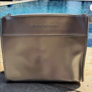 SkinCeuticals Metallic Silver Makeup Cosmetic Bag